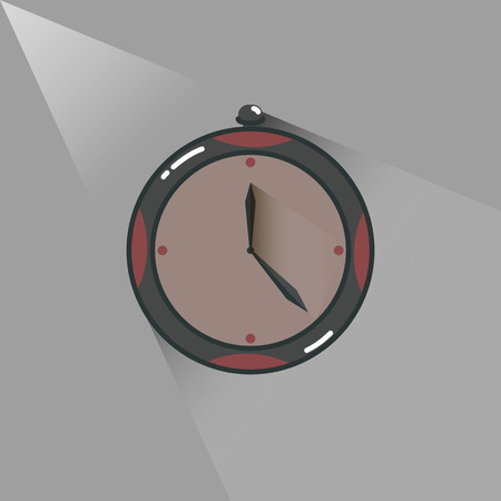 A clerical object clock on a gray background.のイラスト素材