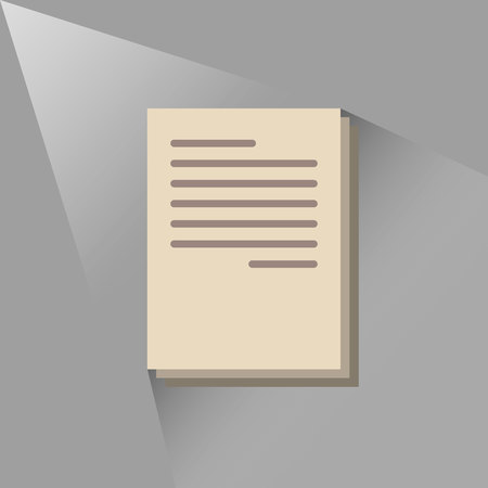 A clerical object paper on a gray background.のイラスト素材