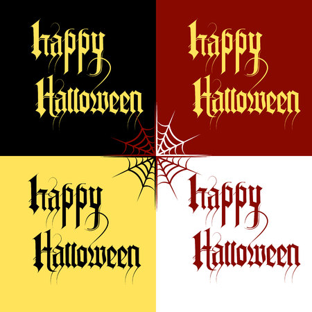 A Happy Halloween greeting card vector illustration.のイラスト素材