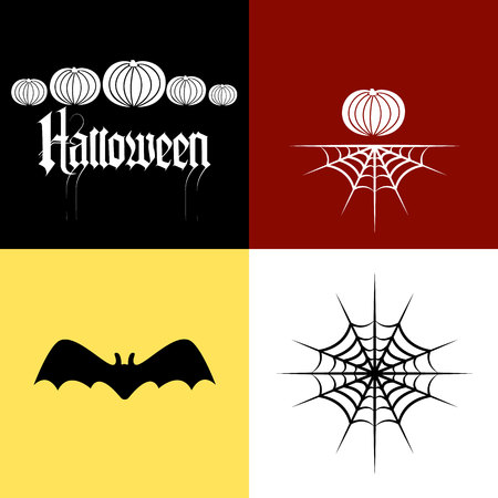 A Happy Halloween greeting card vector illustration.のイラスト素材