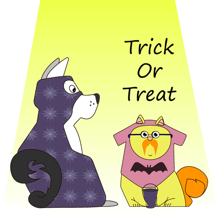 A vector illustration Halloween greeting card.のイラスト素材