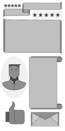 Set of  templates in vintage gray style.のイラスト素材