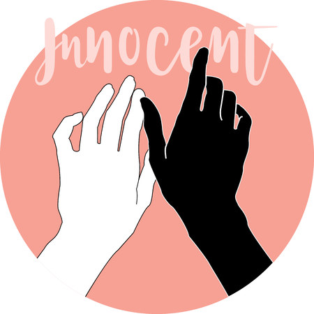 vector illustration black and white handsinnocentのイラスト素材