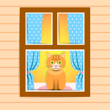 Kitten inside a room icon.のイラスト素材