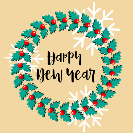 a vector illustration christmas wreathのイラスト素材