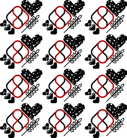 Hearts and diamond on the white background.のイラスト素材