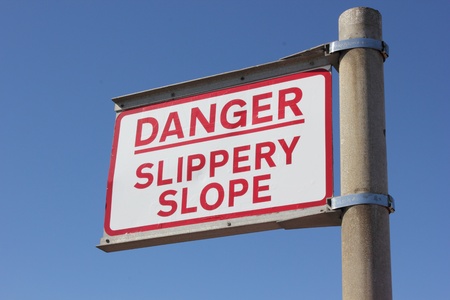 Danger Slippery Slopeの写真素材