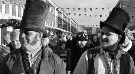 victorians at a christmas fair in portsmouth dockyard,1st december 2012のeditorial素材