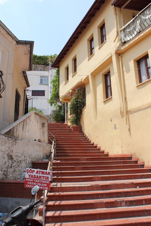 Steps going up to a residence in Fethiye,Turkey,July 2012のeditorial素材