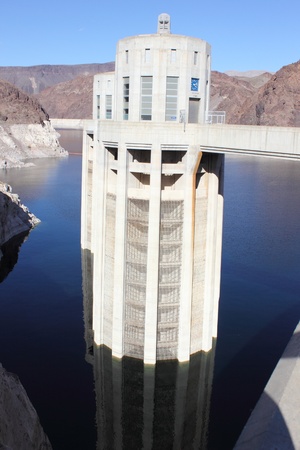 The famous Hoover Dam, between Arizona and Nevada - USA, april 2013のeditorial素材