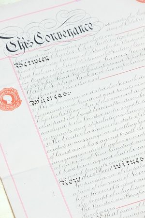 Old vintage conveyance documents from the 1930 s