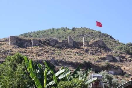 The ruins of Fethiye castle, Turkey, 2013の写真素材
