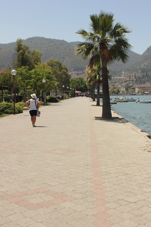 An english lady on vacation at fethiye in turkey, 2015の写真素材