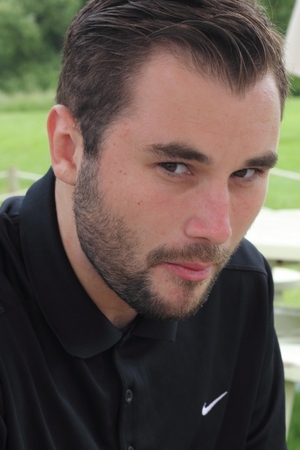 25TH JUNE 2016, BLACKNEST, ENGLAND: A portrait of a golfer on a golf course at blacknest in england, 25th june 2016のeditorial素材