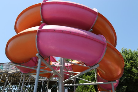 18TH JULY 2016, CALIS,TURKEY; A water slide at an aqua park in Calis in Turkey,18th july 2016