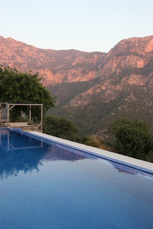 Late evening in Kabak, Turkey, with the sun getting low and giving great colours on the mountain side, 2016のeditorial素材