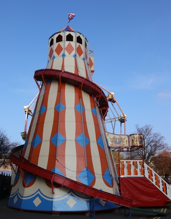 26TH NOVEMBER 2016, PORTSMOUTH DOCKYARD,ENGLAND; A Helter skelter ride for the visitors at the yearly Victorian Christmas festival in Portsmouth dockyard, England, 26th November 2016のeditorial素材