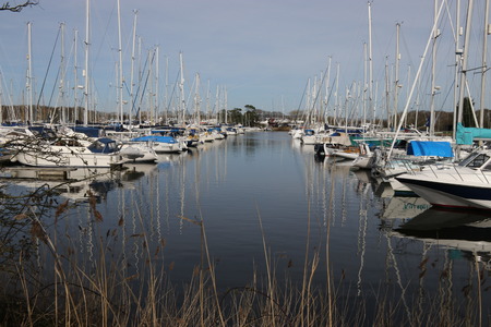14TH MARCH 2017, CHICHESTER MARINA,ENGLAND: Yachts and pleasure craft moored in chichester marina in the uk, 14th march 2017のeditorial素材