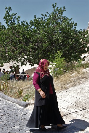 21ST JULY 2017, CAPPADOCIA,TURKEY:  Tourists visiting some of the famous Fairy chimneys in Cappadocia which were excavated by people to be used as houses and churches in turkey, 21st july 2017のeditorial素材