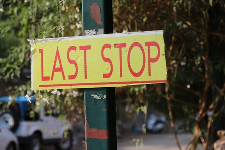 Last stop on a signの写真素材