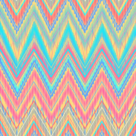 Ethnic zigzag, pattern in bright colors Aztec style. Can be used as seamless pattern or  vector backgroundのイラスト素材