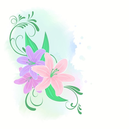 Lilies flowersのイラスト素材