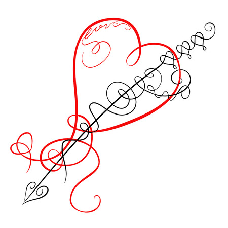 Decorative heart and arrowのイラスト素材