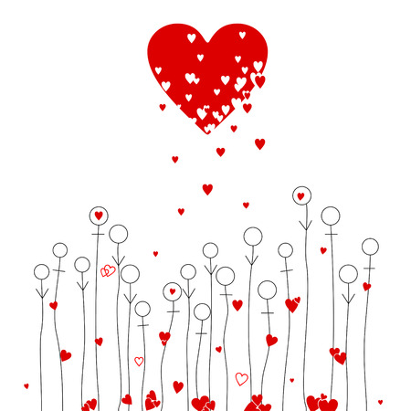 Love and flowersのイラスト素材