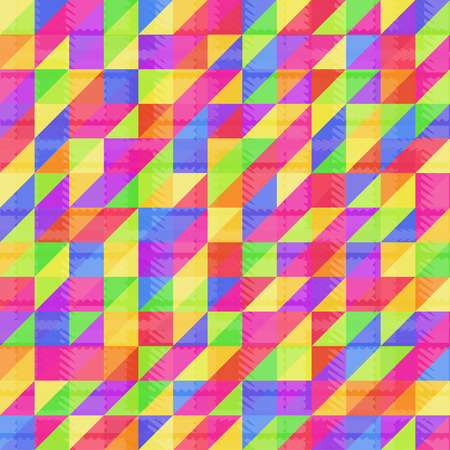 Rainbow seamless pattern and background of geometric elementsのイラスト素材