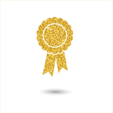 Victory premium sign covered with golden textureのイラスト素材