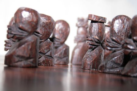 the ebony chess army of a southafrican handmade chess