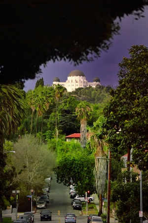 Hollywood observatory from the boulevardのeditorial素材