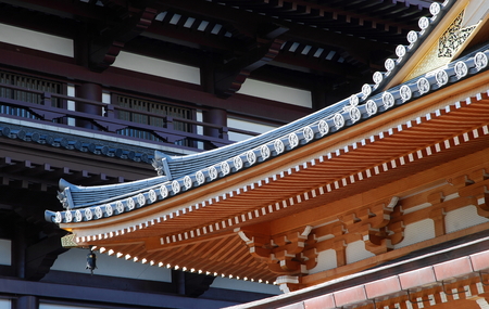 detail of the roof,  temple in Tokyo - Japan