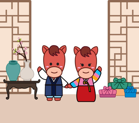 Chinese New Year concept with icon design, vector illustration 10 eps graphic.のイラスト素材