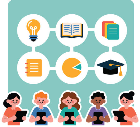 Flat design modern vector illustration concept of online education, distance learning, e-learning.