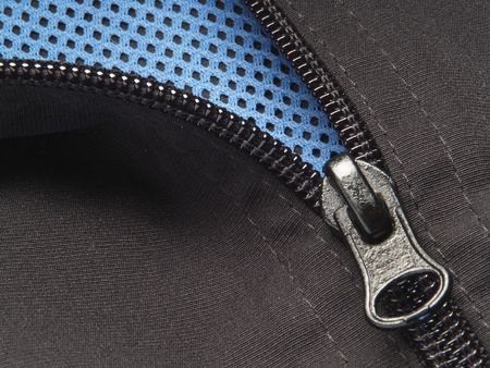 Close up view of an apparel zipper.の写真素材