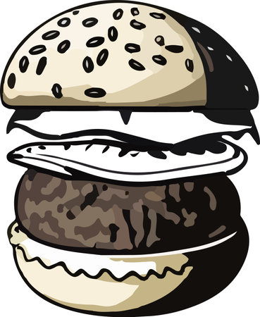 Cheeseburgers. Vector illustration ready for vinyl cutting.のイラスト素材