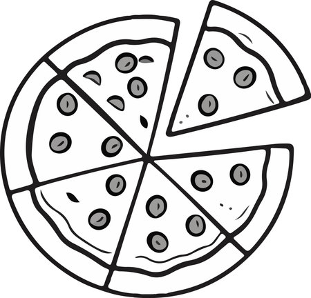 Delicious Pizza Slice Icon Isolated on White Background - Vector Illustrationのイラスト素材