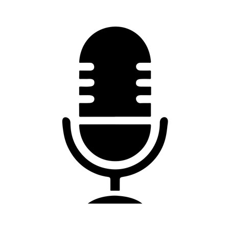 Isolated Microphone Clipart Graphic for Podcast, Recording Studio, and Vocal Recordingのイラスト素材
