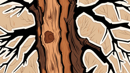 Tree Trunk Wood Texture Nature Seamless Backgrounds - High quality images of natural wood texture from tree trunks. Perfect for creating realistic and seamless backgroundsのイラスト素材