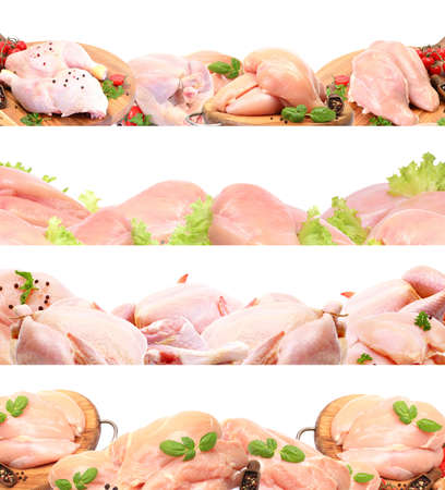 Meat chicken on white backgroundの写真素材