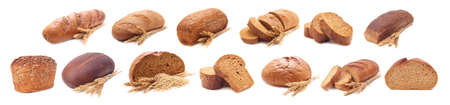 Bread collection on a white background