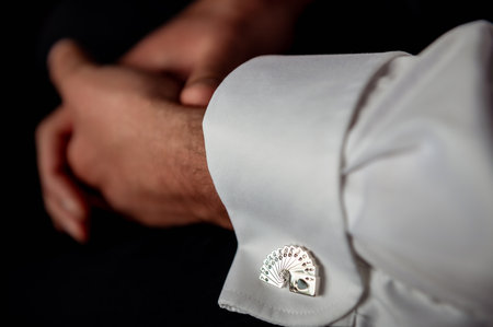 hands, wedding rings and marriage vows groom's hands before marriage vowsの写真素材