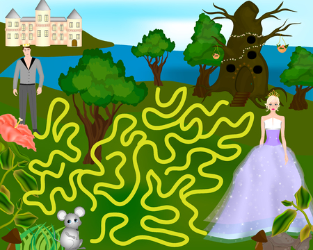 Beautiful colorful game for children. Prince and Princessのイラスト素材