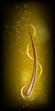 Vector hair and follicles, 3d realistic hair care, dermatology, and healthのイラスト素材