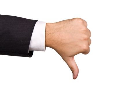 Hand sign isolated on white backgroundの写真素材