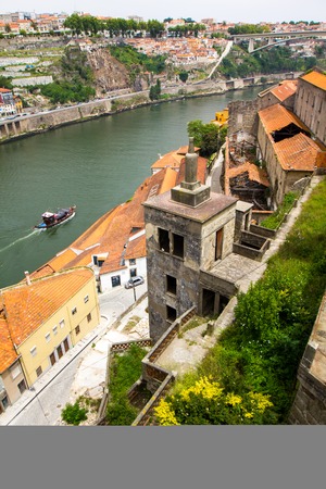 Ancient city Porto, river, boatの写真素材