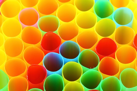 Colorful straws isolate white