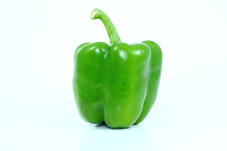 Close-up bell chilli on isolate whiteの写真素材