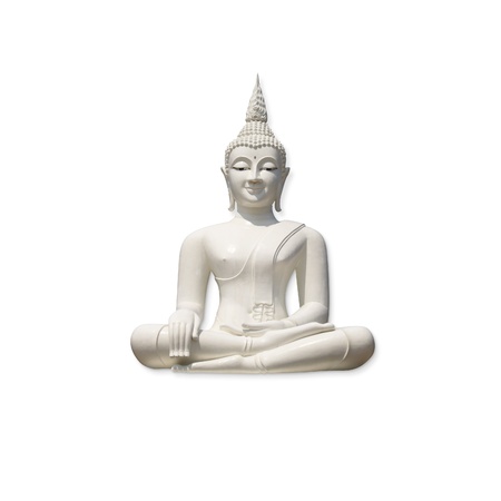 White buddha, isolated against white background  の写真素材